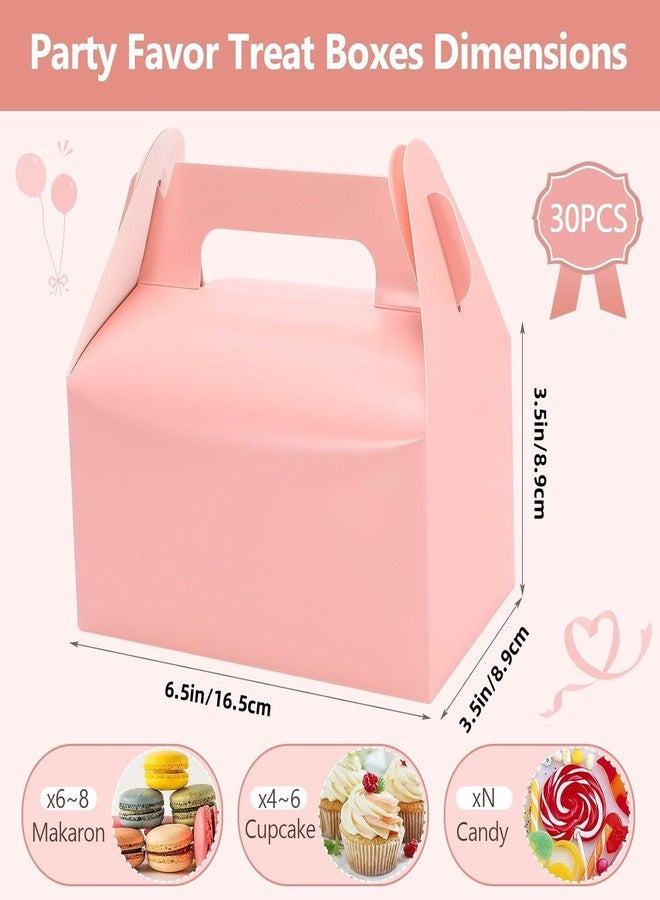 Extrapins Treat Boxes,30 Pack Gable Boxes Party Favor Boxes,Gable Paper Gift Boxes with Handles,Pink Candy Boxes Goodie Boxes for Kids Birthday Party Wedding Baby Shower 6.5 x 3.5 x 3.5 Inches(Pink) - Image 2